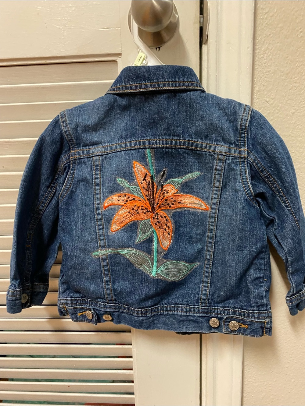 Lucky Brand Kids-Hand Embroidered- Blue Denim Jean Jacket